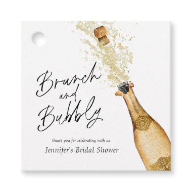 Brunch and Bubbly Bridal Shower Square Favor Tags