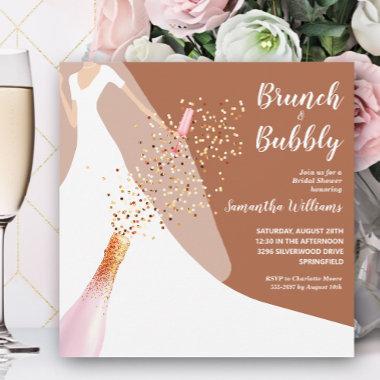 Brunch and Bubbly Bridal Shower Terracotta Invitations