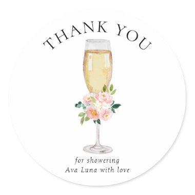 Brunch and Bubbly Bridal Shower Thank you Classic Round Sticker