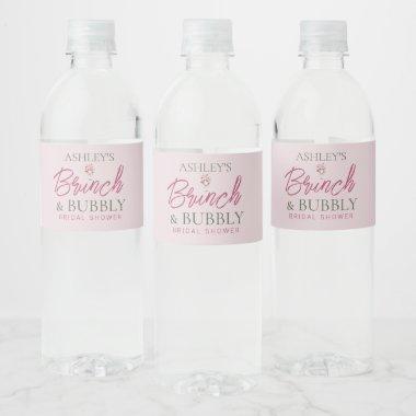 Brunch and Bubbly Bridal Shower Water Bottle Label