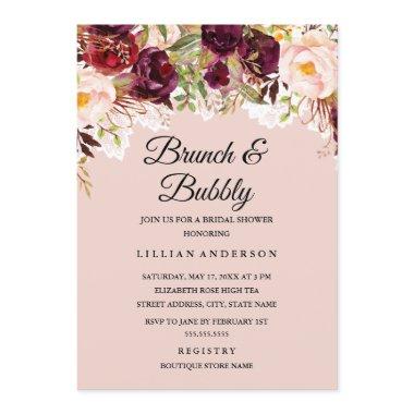 Brunch And Bubbly Burgundy Floral