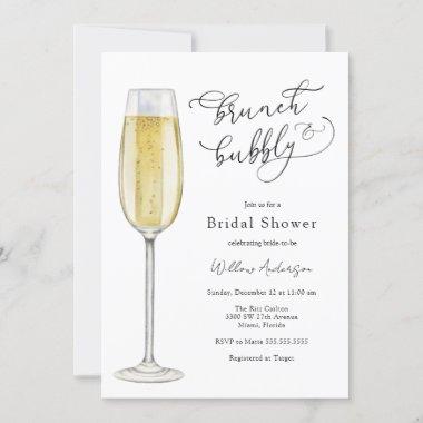 Brunch and Bubbly Champagne Bridal Shower Invitations