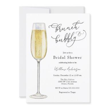 Brunch and Bubbly Champagne Bridal Shower Invitations