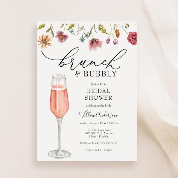 Brunch and Bubbly Champagne Bridal Shower Invitations