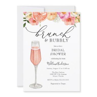 Brunch and Bubbly Champagne Bridal Shower Invitations