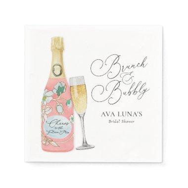 Brunch and Bubbly Champagne Bridal Shower Napkins