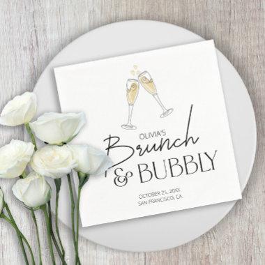 Brunch and Bubbly Champagne Bridal Shower Napkins