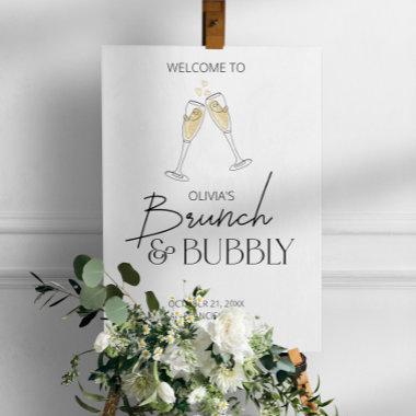 Brunch and Bubbly Champagne Bridal Shower Welcome Foam Board