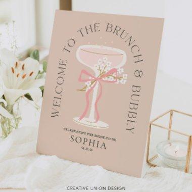 Brunch and Bubbly Champagne  Welcome Pedestal Sign