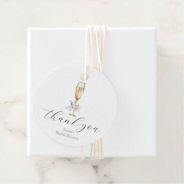 Brunch and Bubbly Champagne Thank You Favor Tags