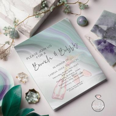 Brunch and Bubbly Dreamy Mint Jade Sage and Violet Invitations