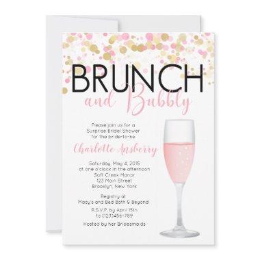 Brunch and Bubbly Floral Bridal Shower Invitations