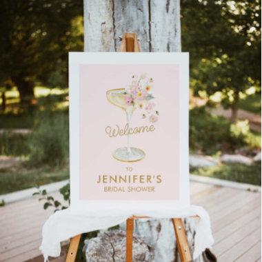 Brunch and Bubbly Floral Bridal Shower Welcome Foam Board