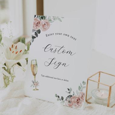 Brunch and Bubbly Floral Custom Text Sign