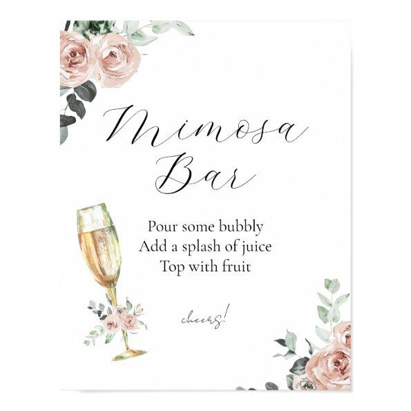 Brunch and Bubbly Floral Mimosa Bar Sign