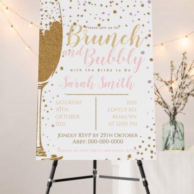 Brunch and Bubbly gold and pink glitter Foam Board