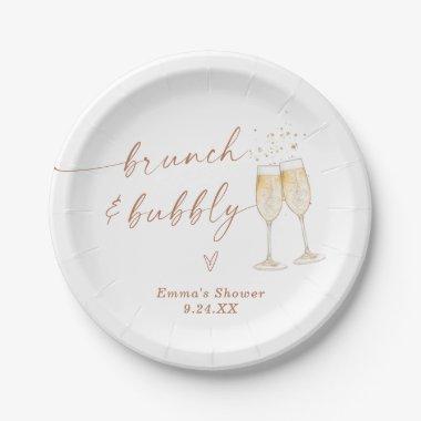 Brunch and Bubbly Gold  Paper Plates