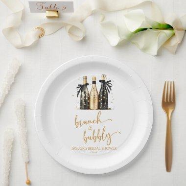 Brunch and Bubbly Gold Champagne  Paper Plates