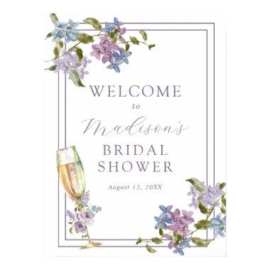 Brunch and Bubbly Lavender and Lilac Bridal Shower Poster