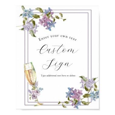 Brunch and Bubbly Lavender and Lilac Bridal Shower Poster