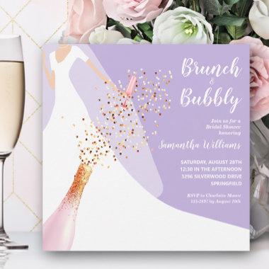 Brunch and Bubbly Lavender Bridal Shower Invitations
