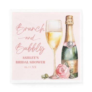 Brunch and Bubbly Mimosa Champagne Bridal Shower Napkins