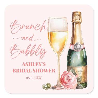 Brunch and Bubbly Mimosa Champagne  Square Sticker