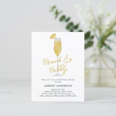 Brunch and Bubbly Mimosa Cocktail Bridal Shower PostInvitations