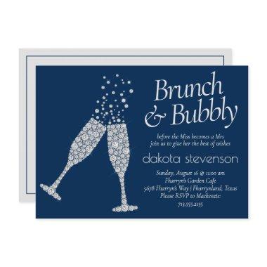 Brunch and Bubbly | Navy Blue Silver Gray Shower