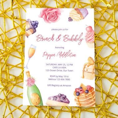 Brunch and bubbly patisserie pancakes champagne  Invitations