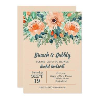 Brunch and Bubbly Peach Floral Bridal Shower