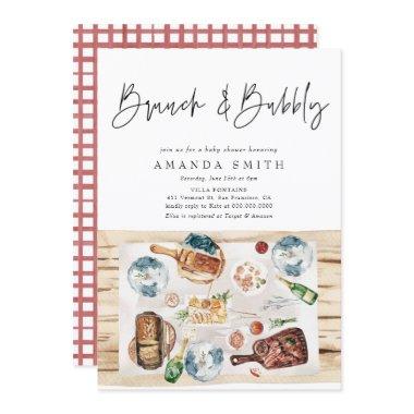 Brunch and Bubbly Picnic BBQ Red Plaid Baby Shower