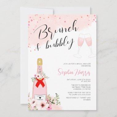 Brunch And Bubbly Pink Bridal Shower Invitations