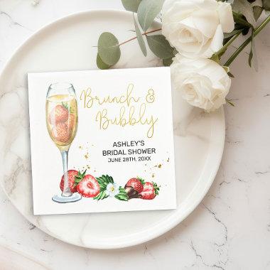 Brunch and Bubbly Strawberry and Champagne Shower Napkins