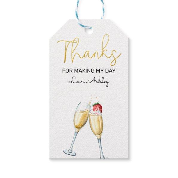 Brunch and Bubbly Strawberry & Champagne Thank You Gift Tags