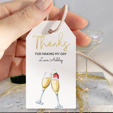 Brunch and Bubbly Strawberry & Champagne Thank You Gift Tags