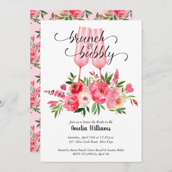 Brunch and Bubby Bridal Shower Champagne Invitations