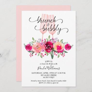 Brunch and Bubby Floral Bridal Shower Invitations