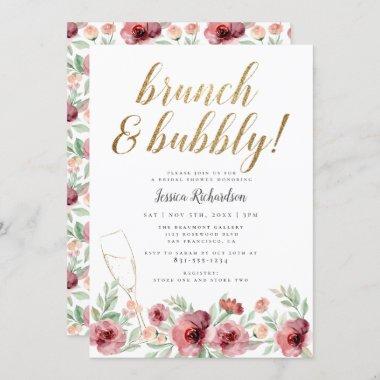 Brunch & Bubbly! | Beautiful Floral Bridal Shower Invitations