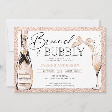 Brunch & Bubbly Blush Gold Bridal Shower Invitations