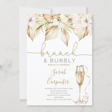 Brunch & Bubbly Boho Bridal Shower Invitations