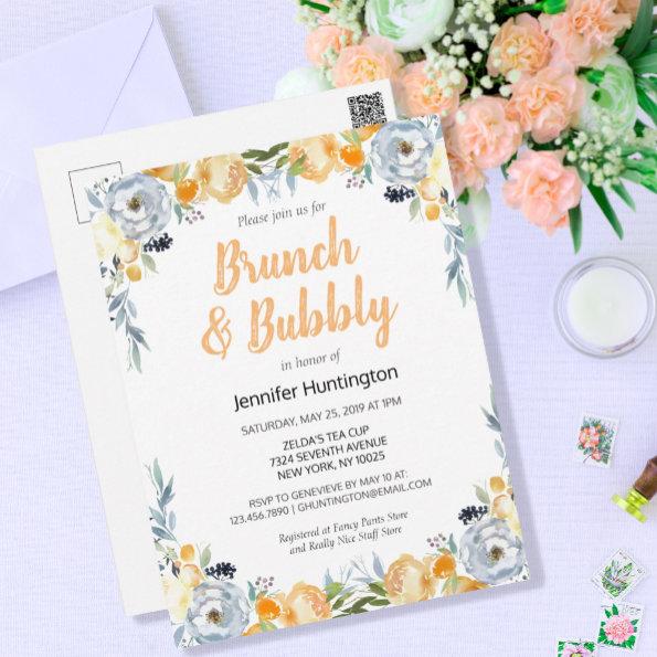 Brunch & Bubbly Bridal Shower Floral Boho PostInvitations