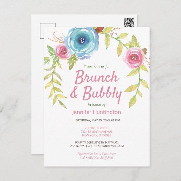 Brunch & Bubbly Bridal Shower Floral Invitation PostInvitations