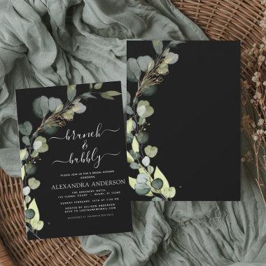 Brunch & Bubbly Bridal Shower Greenery Eucalyptus Invitations