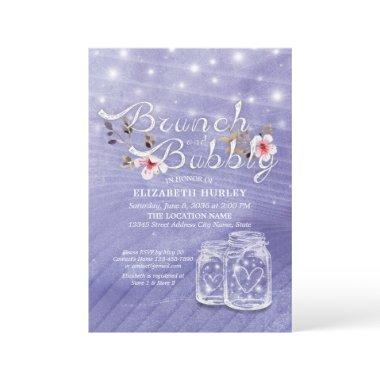 Brunch Bubbly Bridal Shower Mason Jar String Light Invitations