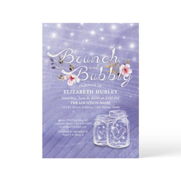 Brunch Bubbly Bridal Shower Mason Jar String Light Invitations