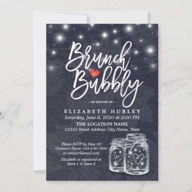 Brunch Bubbly Bridal Shower Mason Jar String Light Invitations