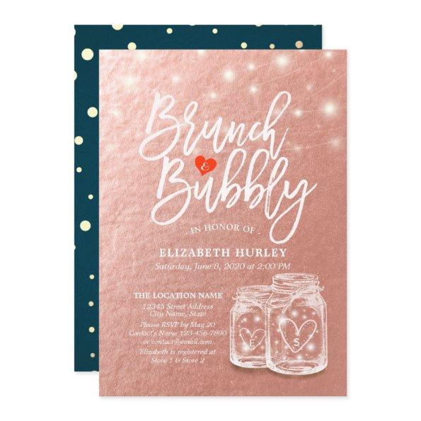 Brunch & Bubbly  Mason Jars Rose Gold