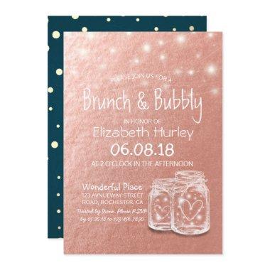 Brunch & Bubbly  Mason Jars Rose Gold