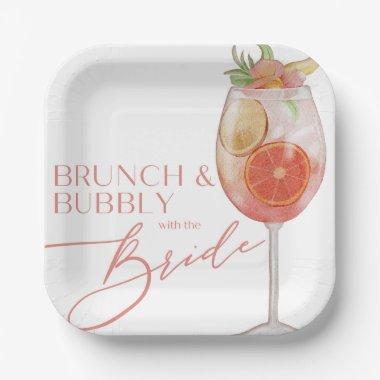 Brunch & Bubbly Bridal Shower Paper Plates